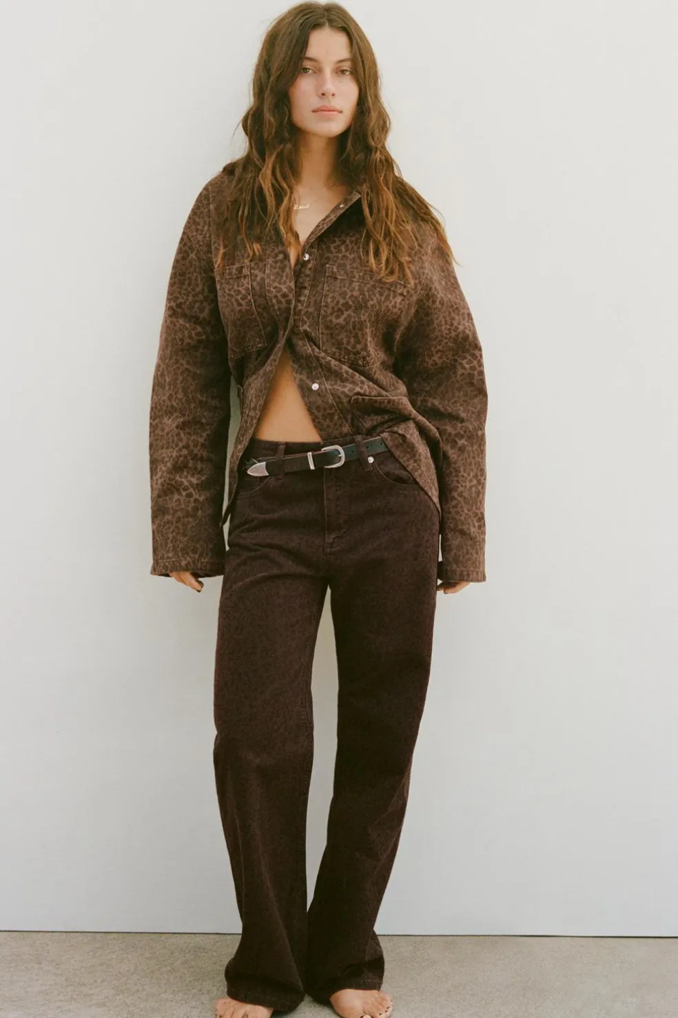 ZARA Jeans^JEANS TRF SLOUCHY ESTAMPADO ANIMAL CINTURA MÉDIA Leopardo