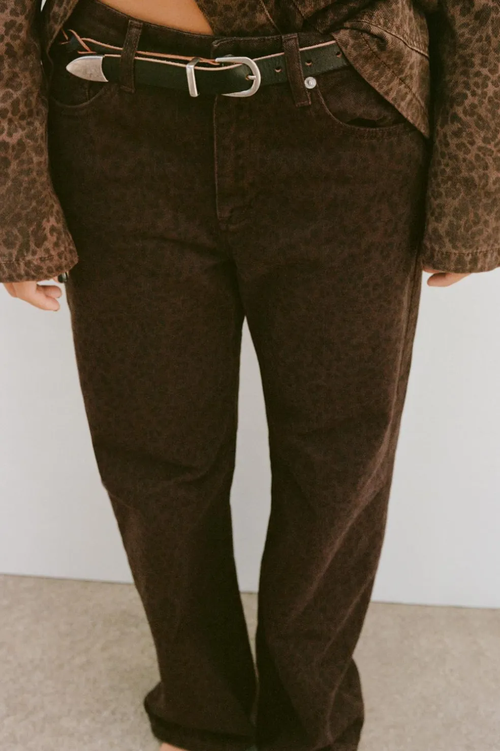 ZARA Jeans^JEANS TRF SLOUCHY ESTAMPADO ANIMAL CINTURA MÉDIA Leopardo