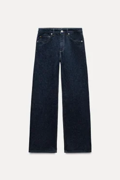 ZARA Jeans^JEANS TRF SLOUCHY WIDE LEG CINTURA MÉDIA Azul-marinho