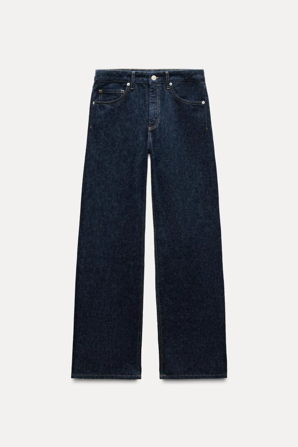 ZARA Jeans^JEANS TRF SLOUCHY WIDE LEG CINTURA MÉDIA Azul-marinho