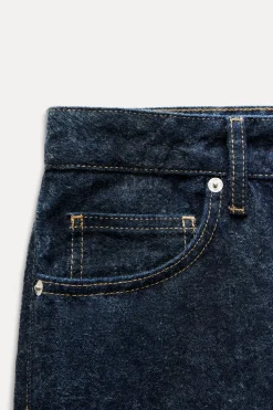 ZARA Jeans^JEANS TRF SLOUCHY WIDE LEG CINTURA MÉDIA Azul-marinho