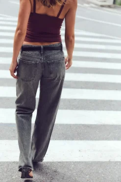 ZARA Jeans^JEANS TRF WIDE LEG CINTURA BAIXA Preto