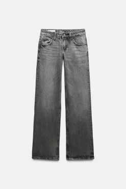 ZARA Jeans^JEANS TRF WIDE LEG CINTURA BAIXA Preto