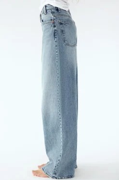 ZARA Jeans^JEANS TRF WIDE LEG CINTURA CRUZADA CINTURA SUBIDA Azul