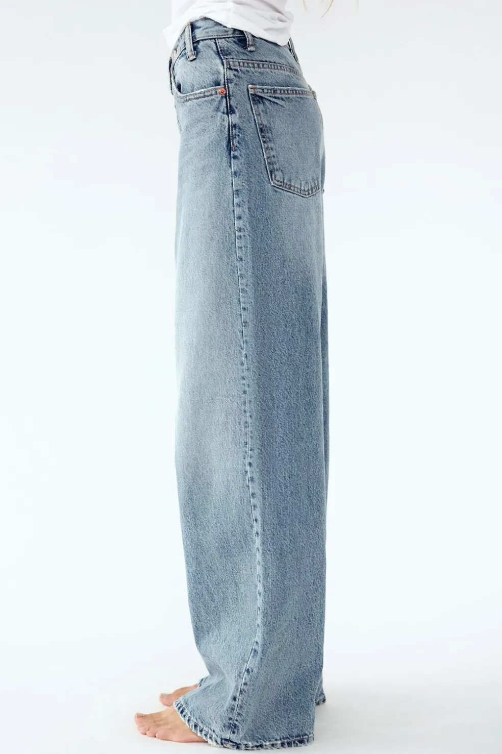 ZARA Jeans^JEANS TRF WIDE LEG CINTURA CRUZADA CINTURA SUBIDA Azul