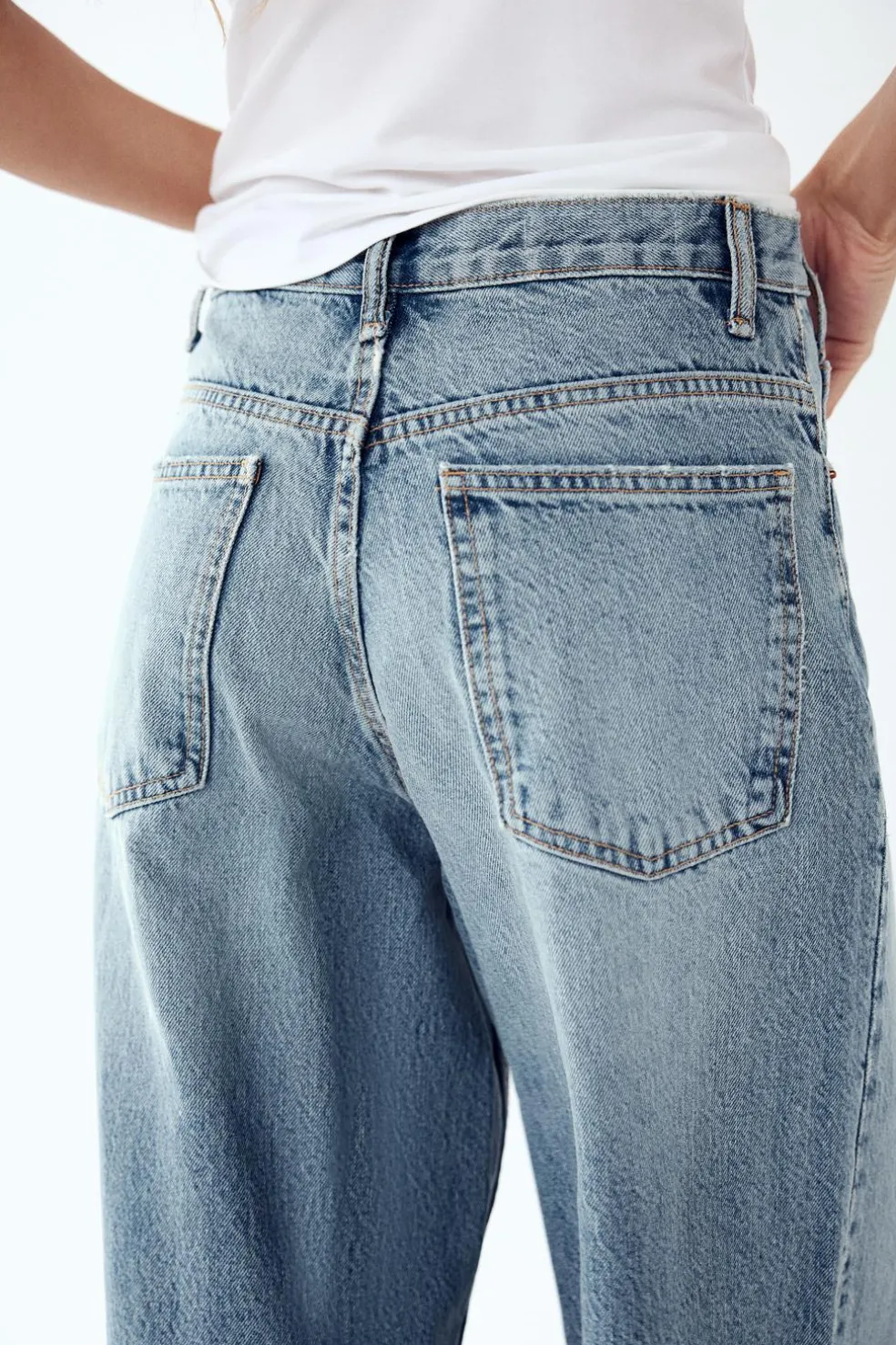 ZARA Jeans^JEANS TRF WIDE LEG CINTURA CRUZADA CINTURA SUBIDA Azul