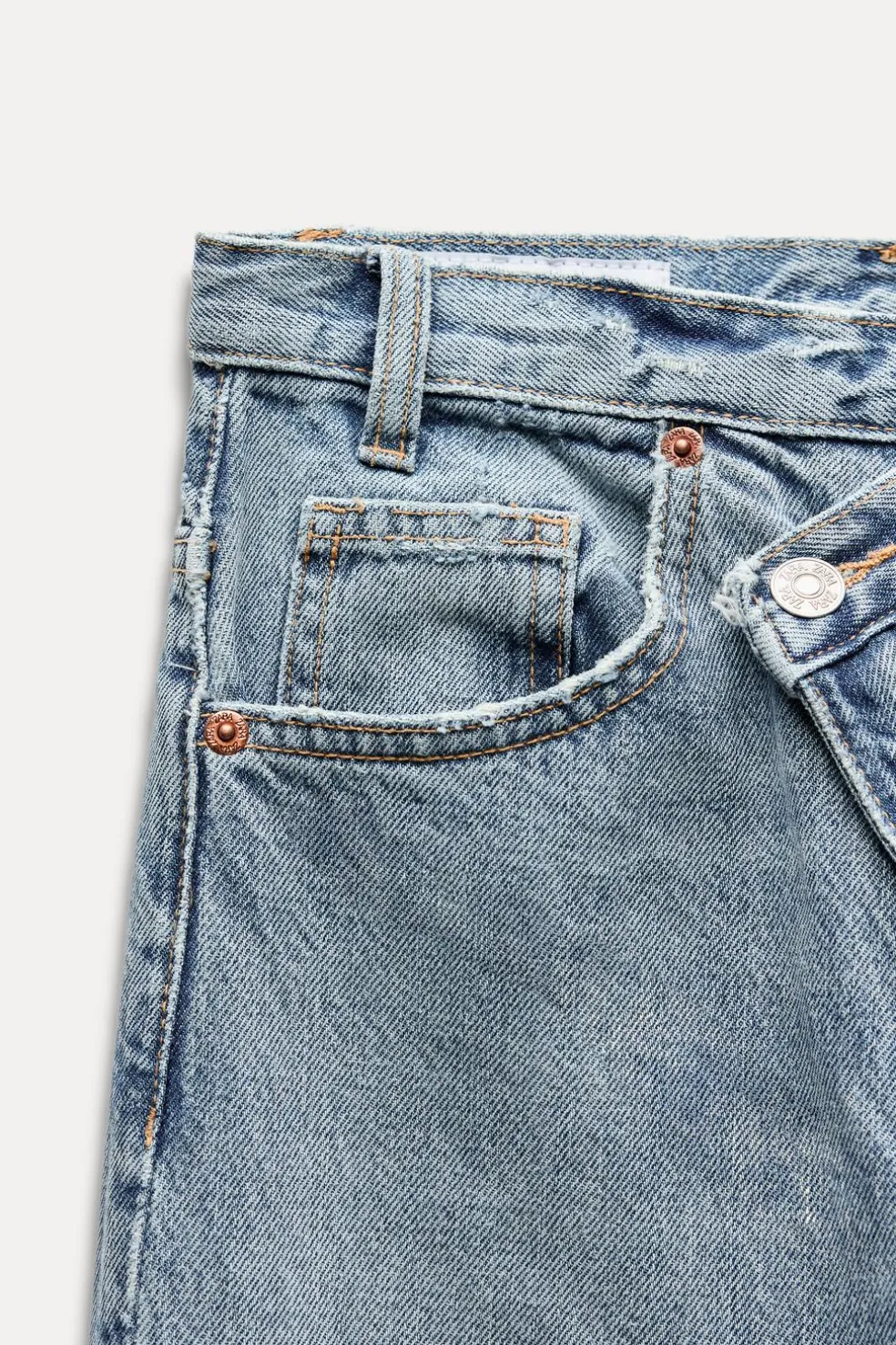ZARA Jeans^JEANS TRF WIDE LEG CINTURA CRUZADA CINTURA SUBIDA Azul