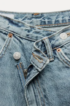 ZARA Jeans^JEANS TRF WIDE LEG CINTURA CRUZADA CINTURA SUBIDA Azul
