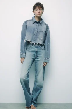 ZARA Jeans^JEANS TRF WIDE LEG CINTURA SUBIDA FULL LENGTH Azul