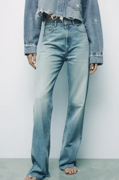 ZARA Jeans^JEANS TRF WIDE LEG CINTURA SUBIDA FULL LENGTH Azul