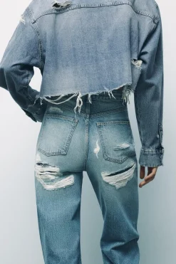 ZARA Jeans^JEANS TRF WIDE LEG CINTURA SUBIDA FULL LENGTH Azul