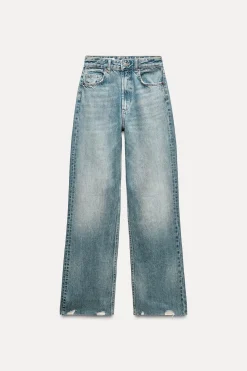 ZARA Jeans^JEANS TRF WIDE LEG CINTURA SUBIDA FULL LENGTH Azul
