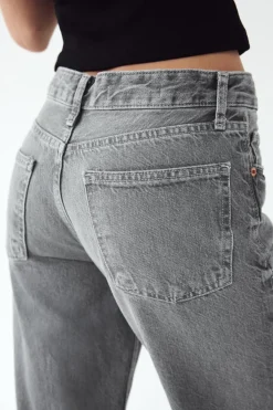 ZARA Jeans^JEANS TRF WIDE LEG CINTURA MÉDIA Cinzento-claro