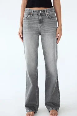 ZARA Jeans^JEANS TRF WIDE LEG CINTURA MÉDIA Cinzento-claro