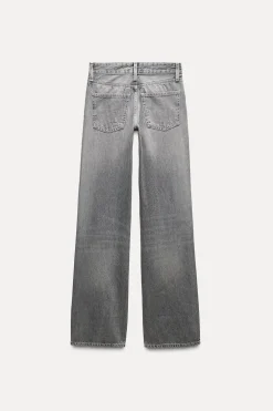 ZARA Jeans^JEANS TRF WIDE LEG CINTURA MÉDIA Cinzento-claro