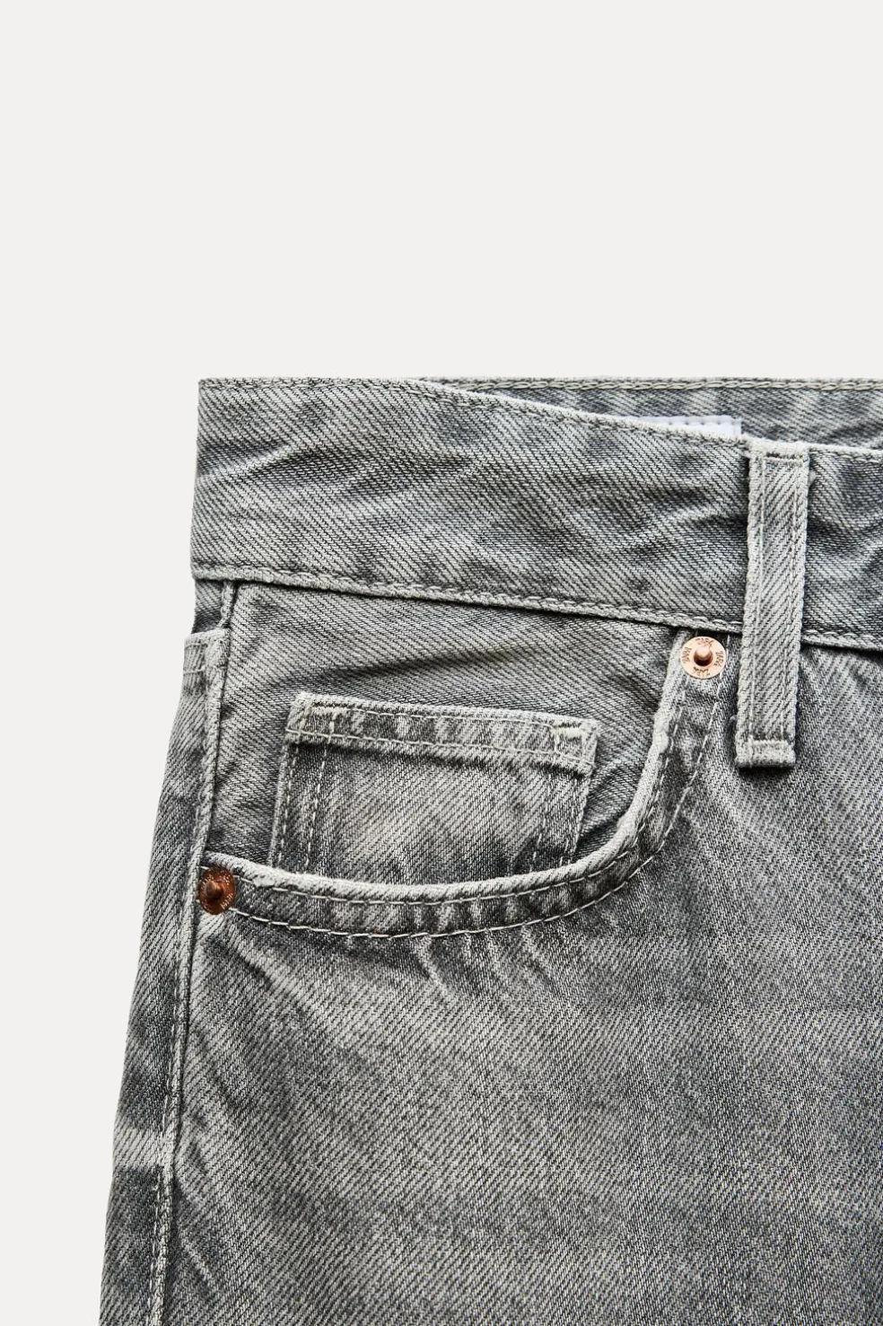 ZARA Jeans^JEANS TRF WIDE LEG CINTURA MÉDIA Cinzento-claro