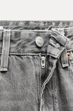 ZARA Jeans^JEANS TRF WIDE LEG CINTURA MÉDIA Cinzento-claro