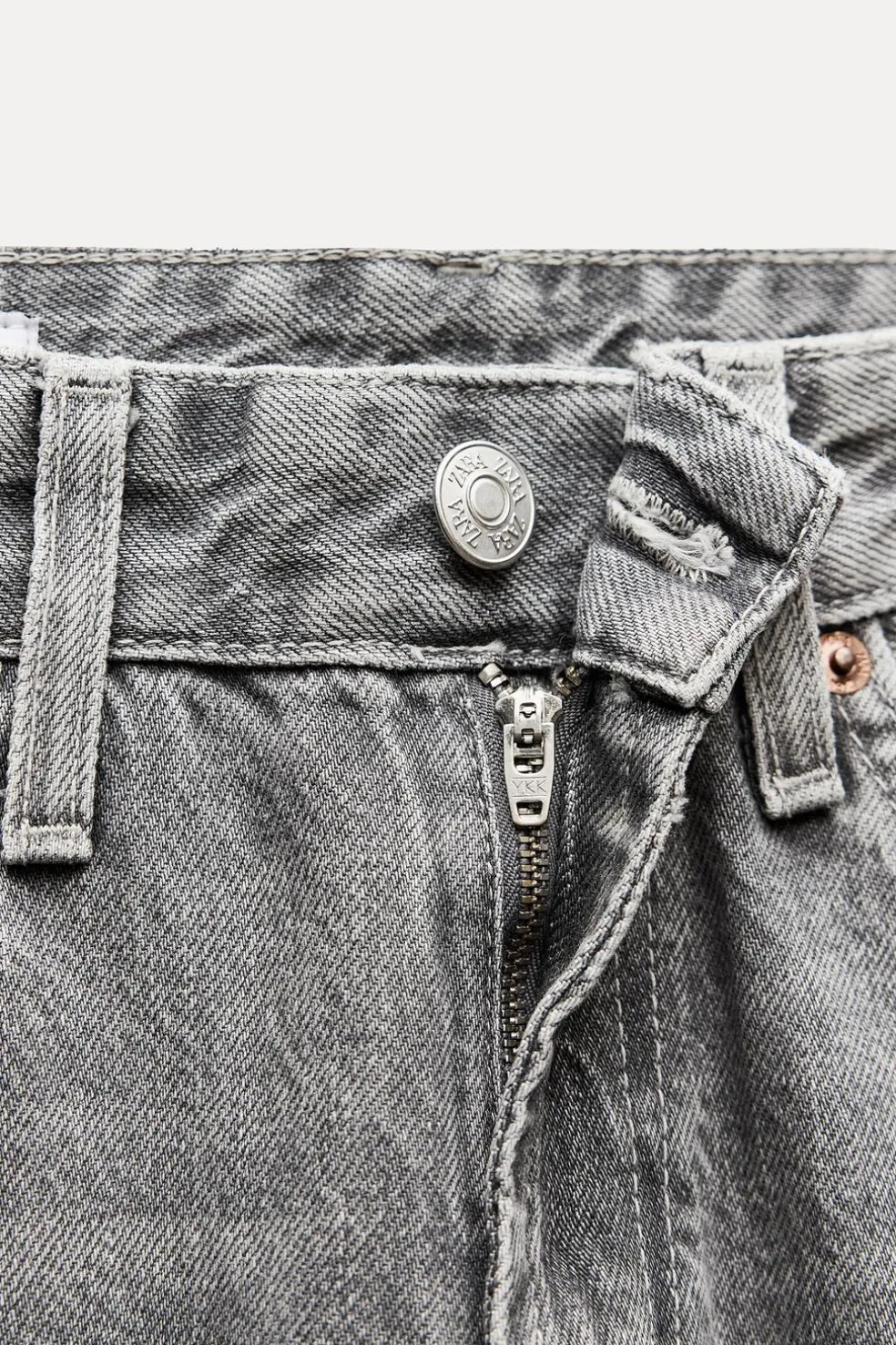 ZARA Jeans^JEANS TRF WIDE LEG CINTURA MÉDIA Cinzento-claro