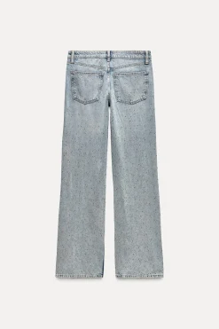 ZARA Jeans^JEANS TRF WIDE LEG JOYAS CINTURA MÉDIA Azul-claro