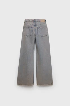 JEANS WIDE LEG COM EFEITO DESBOTADO-ZARA Cheap
