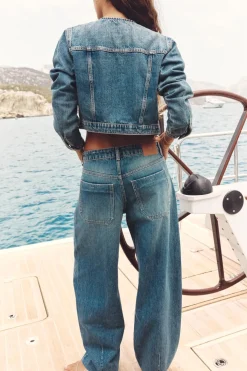 ZARA Jeans^JEANS Z1975 BALLOON FIT CINTURA BAIXA Azul-médio