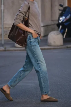 ZARA Jeans^JEANS Z1975 MOM FIT CINTURA SUBIDA Azul-médio