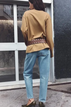 ZARA Jeans^JEANS Z1975 MOM FIT CINTURA SUBIDA Azul-médio