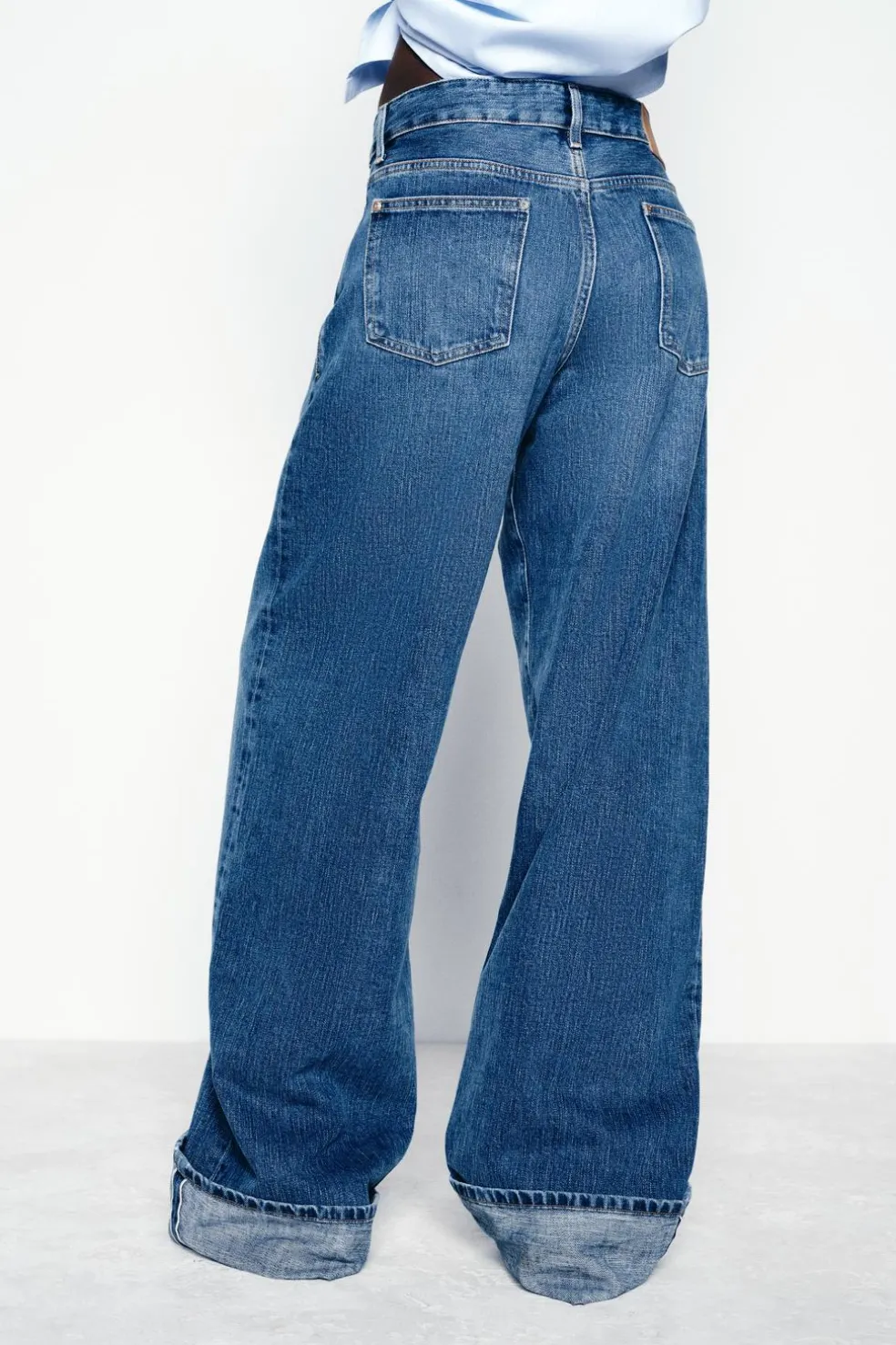 ZARA Jeans^JEANS Z1975 SELVEDGE LOOSE WIDE LEG CINTURA MÉDIA Azul-médio