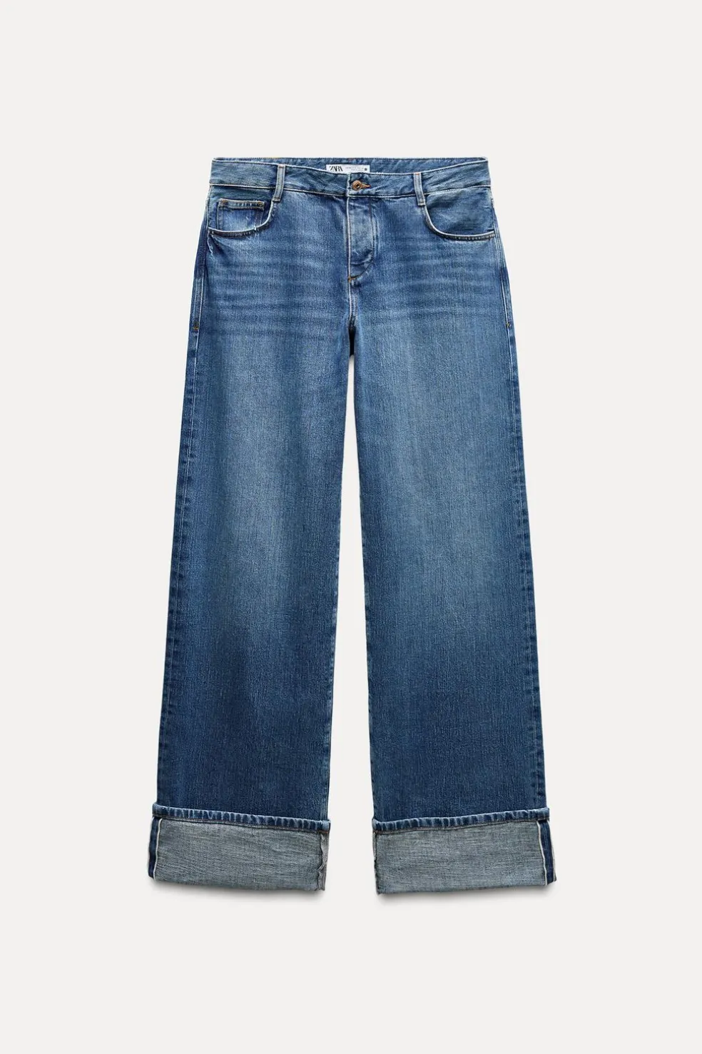 ZARA Jeans^JEANS Z1975 SELVEDGE LOOSE WIDE LEG CINTURA MÉDIA Azul-médio
