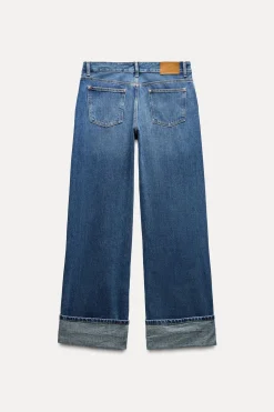 ZARA Jeans^JEANS Z1975 SELVEDGE LOOSE WIDE LEG CINTURA MÉDIA Azul-médio
