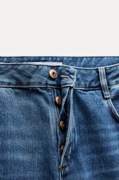 ZARA Jeans^JEANS Z1975 SELVEDGE LOOSE WIDE LEG CINTURA MÉDIA Azul-médio