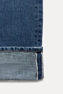 ZARA Jeans^JEANS Z1975 SELVEDGE LOOSE WIDE LEG CINTURA MÉDIA Azul-médio