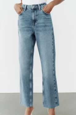 ZARA Jeans^JEANS Z1975 STRAIGHT ANKLE CINTURA SUBIDA Azul-médio