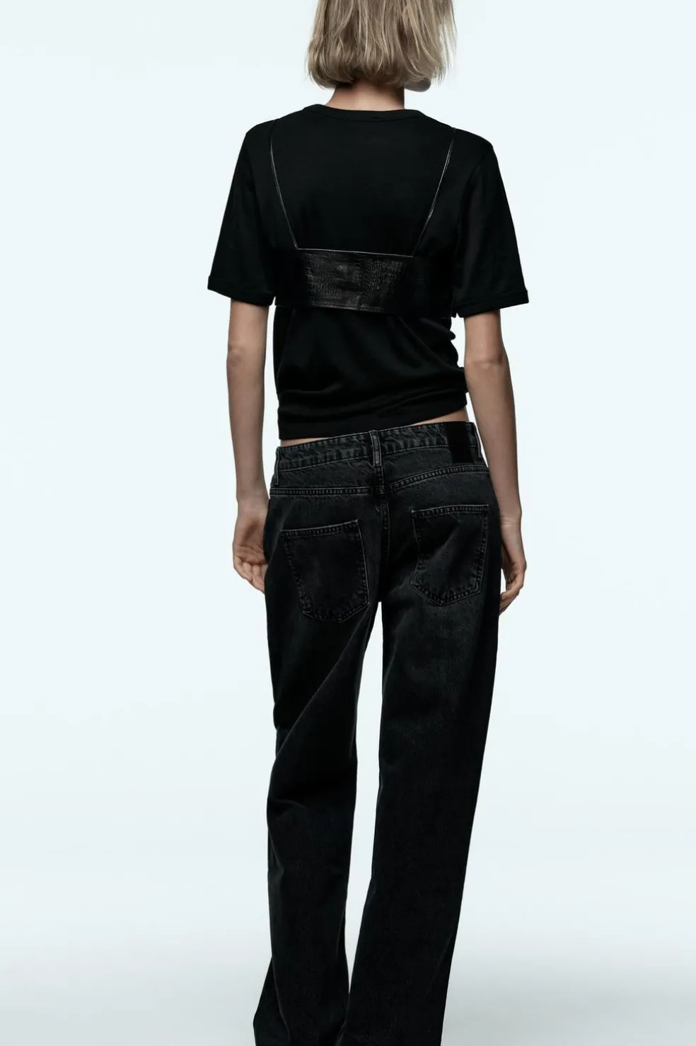 ZARA Jeans|Calças^JEANS Z1975 STRAIGHT CINTURA SUBIDA FULL LENGTH Preto