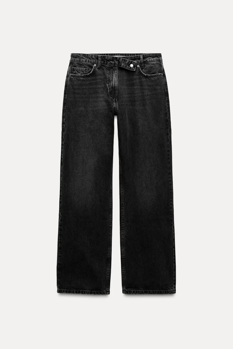 ZARA Jeans|Calças^JEANS Z1975 STRAIGHT CINTURA SUBIDA FULL LENGTH Preto