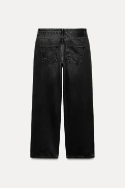 ZARA Jeans|Calças^JEANS Z1975 STRAIGHT CINTURA SUBIDA FULL LENGTH Preto