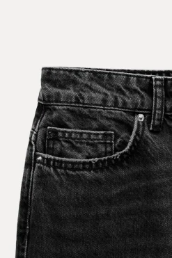 ZARA Jeans|Calças^JEANS Z1975 STRAIGHT CINTURA SUBIDA FULL LENGTH Preto