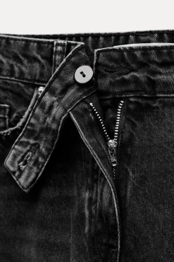 ZARA Jeans|Calças^JEANS Z1975 STRAIGHT CINTURA SUBIDA FULL LENGTH Preto