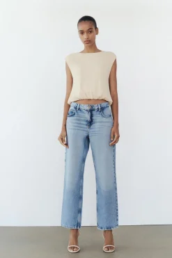 ZARA Jeans^JEANS Z1975 STRAIGHT CROPPED CINTURA SUBIDA Índigo