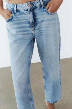 ZARA Jeans^JEANS Z1975 STRAIGHT CROPPED CINTURA SUBIDA Índigo