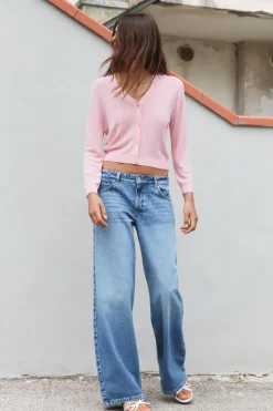 ZARA Jeans^JEANS Z1975 WIDE LEG CINTURA MÉDIA Azul-médio
