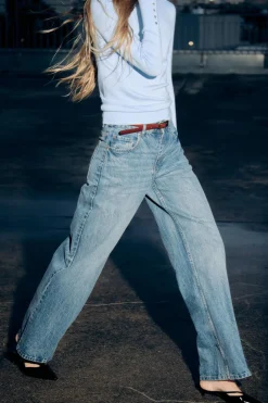 ZARA Jeans^JEANS Z1975 WIDE LEG CINTURA MÉDIA Azul-médio
