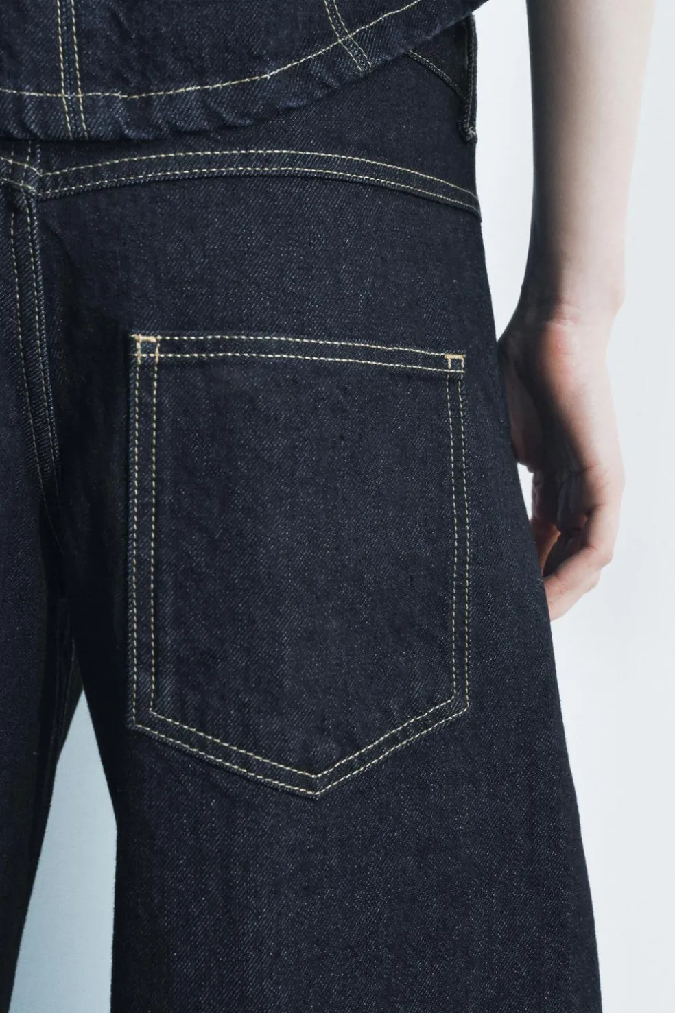 ZARA Jeans|Calças^JEANS ZW COLLECTION BALLOON CINTURA MÉDIA Azul