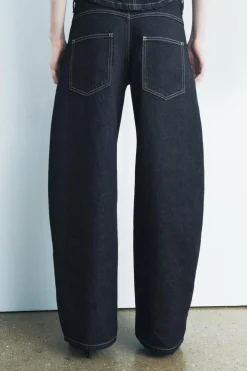 ZARA Jeans|Calças^JEANS ZW COLLECTION BALLOON CINTURA MÉDIA Azul