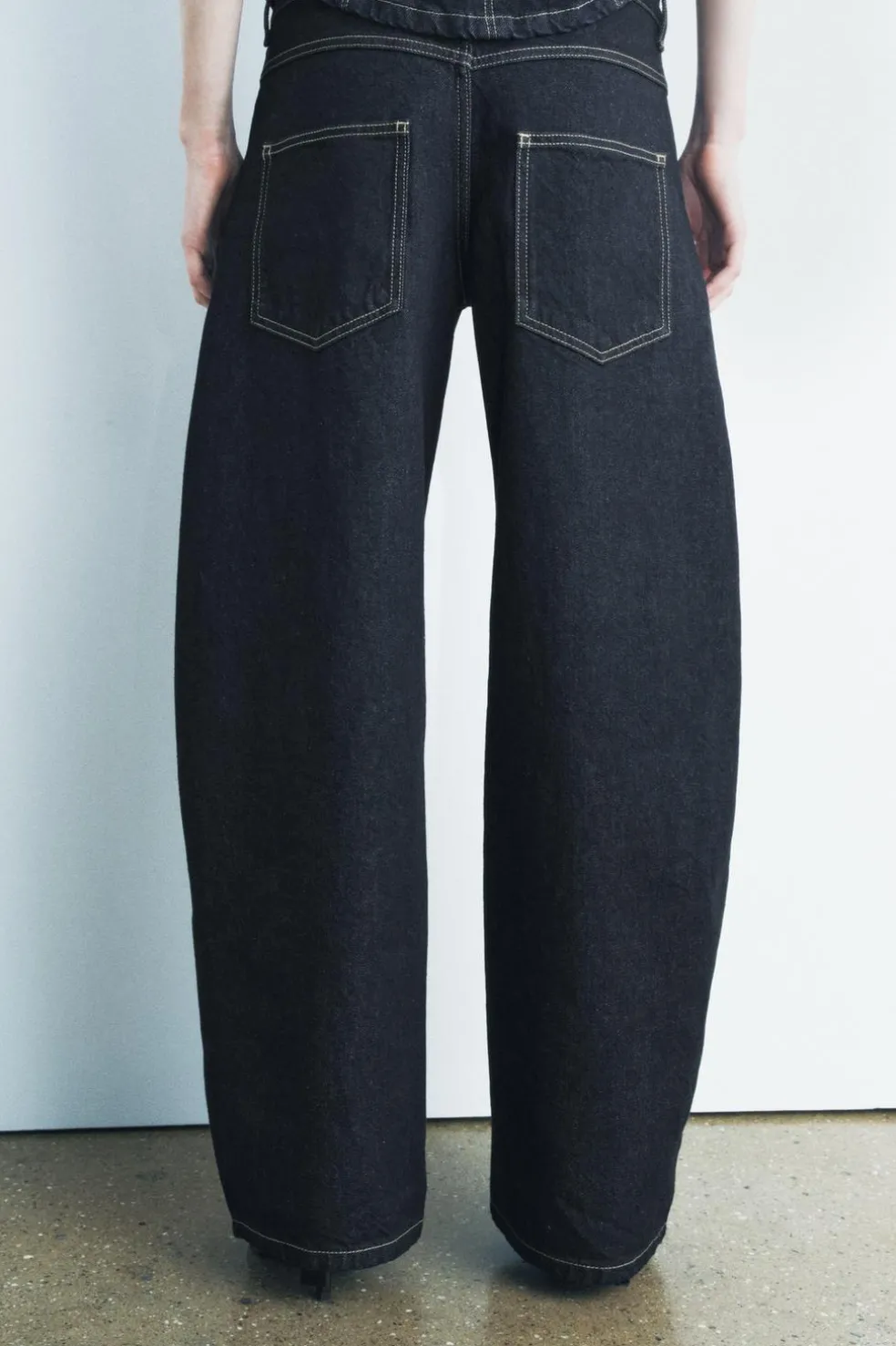 ZARA Jeans|Calças^JEANS ZW COLLECTION BALLOON CINTURA MÉDIA Azul