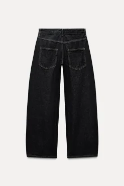 ZARA Jeans|Calças^JEANS ZW COLLECTION BALLOON CINTURA MÉDIA Azul