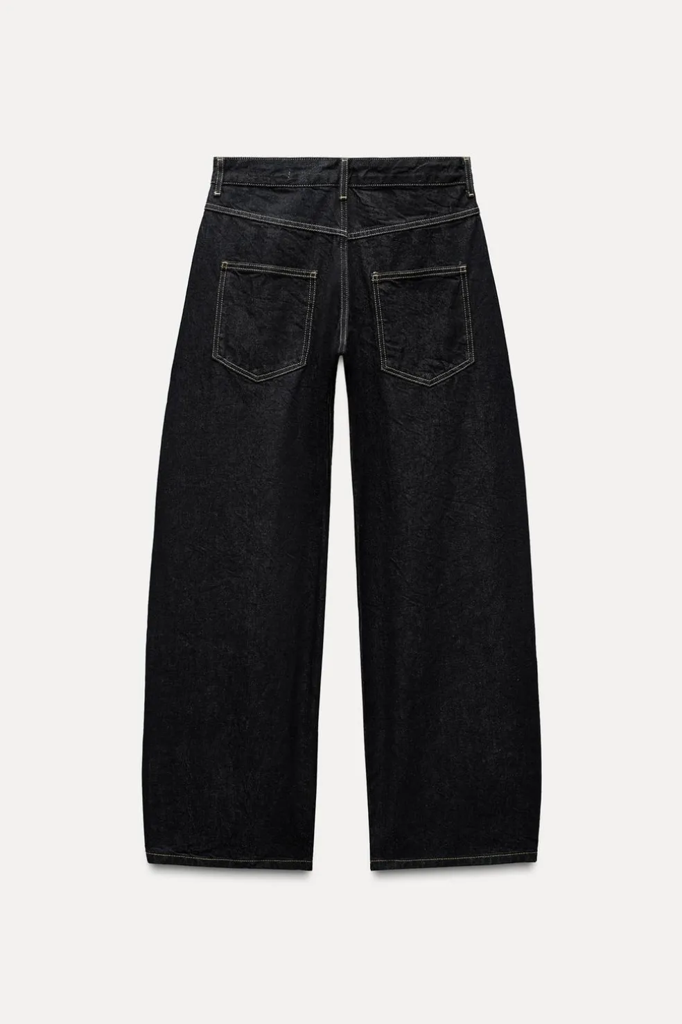 ZARA Jeans|Calças^JEANS ZW COLLECTION BALLOON CINTURA MÉDIA Azul