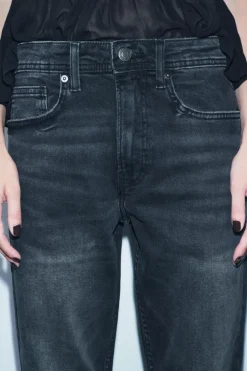 ZARA Jeans^JEANS ZW COLLECTION RELAXED SLIM CINTURA MÉDIA Preto