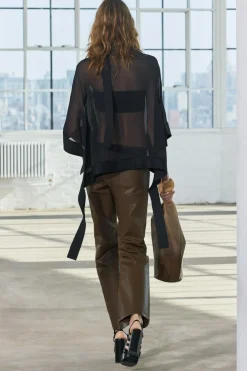 ZARA Jeans^JEANS ZW COLLECTION RELAXED CINTURA MÉDIA ENCERADOS Castanho