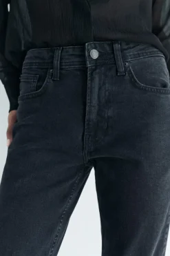 ZARA Jeans^JEANS ZW COLLECTION RELAXED SLIM CINTURA MÉDIA Preto